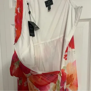 NWT Adrianna Papell red and orange floral maxi dress with tie detail thumbnail 8