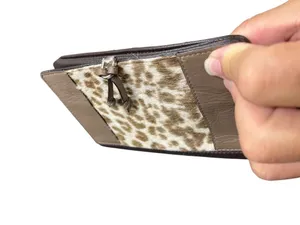 Brighton wms vintage brown leather zebra clutch wallet sz 7.5"x5" SKU 10-787 thumbnail 16