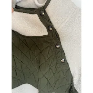 Abercrombie & Fitch Wm LG White Sherpa Green Colorblock Half Button Jacket thumbnail 4