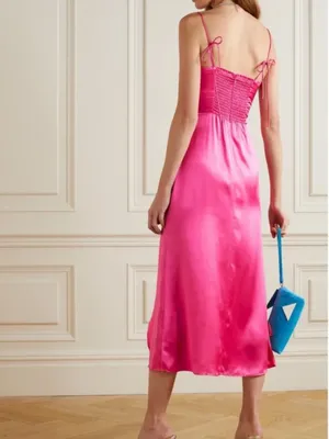 Reformation Marguerite Pink Flambé Dress thumbnail 3