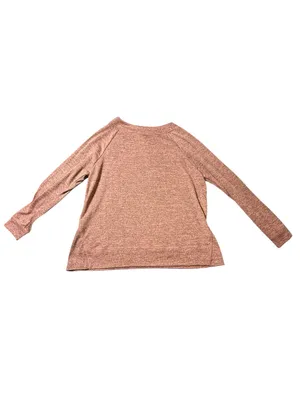 NY Collection Large Mauve Pink Shoulder Lace Up Grommet Pullover Sweater Top thumbnail 4