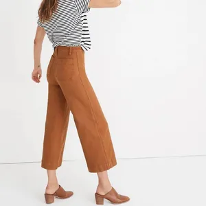 Madewell Orange Rust Retro Emmett High Waisted Wide Leg Crop Jean Trouser Pants thumbnail 2