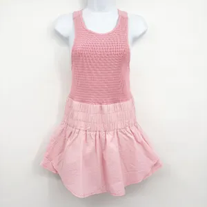 Peach Love California Womens Pink Smocked Ruffle Sporty‎ Active Romper Size M thumbnail 3