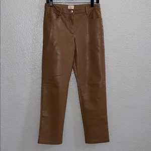 Aritzia Wilfred Melina Vegan Leather Straight Leg Pants Size 4 thumbnail 3