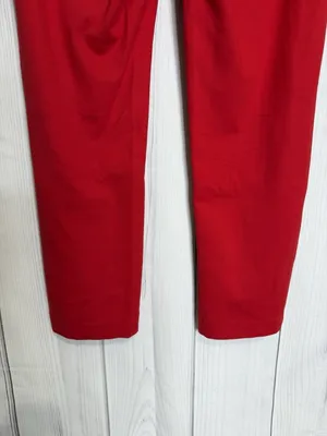 NWT Skies Are Blue Trouser Pants Elastic Waist Red Sz L (34x27) High Rise NEW thumbnail 6