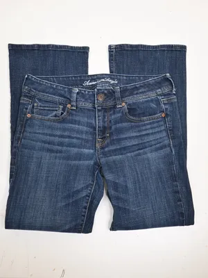 American Eagle Women's 8 Short Dark Wash Low-Rise Vintage Original Boot Jean thumbnail 4