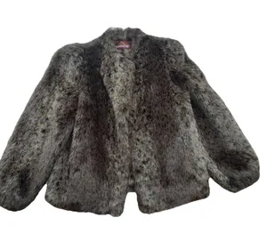 Vintage Jordache Brown Faux Fur Coat jacket Leopard Print Size 7/8 thumbnail 1