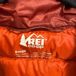 REI Womens Down Puffer Vest 650 2.0 Orange Cabin Wood Size Small Water Repellent thumbnail 7