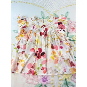 FAIRHOPE White Floral Ruffle Sleeve Pintuck Neck Blouse Women's‎ Medium thumbnail 11