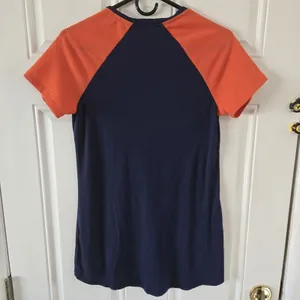 Denver Broncos Womens Medium Fanatics NFL Raglan Mesh Sleeve Tunic Top Navy Blue thumbnail 2