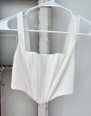 Princess Polly Women's White Corset bustier-style‎ crop top Size 2 thumbnail 1