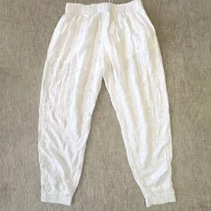 Young Fabulous &‎ Broke Eyelet Joggers Women M White Lined Pull On Boho Beach thumbnail 4