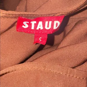 NEW STAUD Ilana Mock Neck brown Clove Mini Dress sz S thumbnail 6