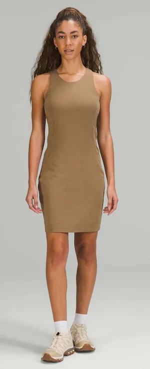 Lululemon Slim-Fit Above-Knee Dress, NWT, Size 10, Artifact / Mustard - Olive thumbnail 1