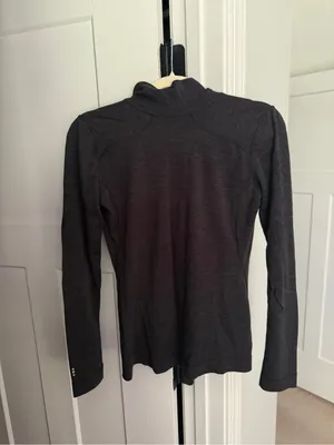 Smartwool Heather gray wool 1/4 zip pullover‎ thumbnail 4