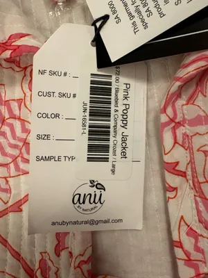 NWT ANU by Natural Reversible Pink Poppy Jacket 100% Cotton Block Print Boho |L thumbnail 5