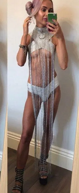 Handmade REIGN - Silver Sparkle Fringe Tassel Choker thumbnail 2