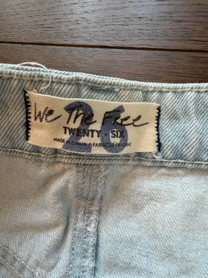 We The Free Free People Going Rogue Frayed Denim Skirt Size 26 - C33-006 thumbnail 3