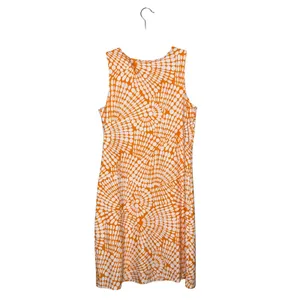 Jude Connally‎ Shift Dress Womens Medium Orange White Geometric Sleeveless Good thumbnail 5