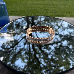 Rose Gold Hexagon Bracelet with Silver Accents thumbnail 2