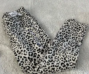 NWT Express Womens Sz 12 Cheetah Mid Rise Ankle Pants Teacher Cotton Fun Casual thumbnail 1