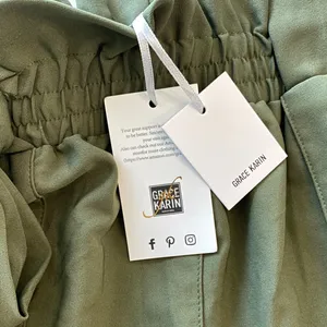 Grace Karin Paperbag Waist Pants Olive‎ Green Tie Belt Cropped Ankle Leg L NWT thumbnail 5