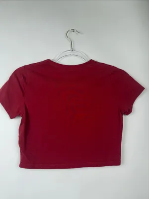 Cotton On Red Cropped Short Sleeve Crew Neck Baby Tee Size Medium thumbnail 3
