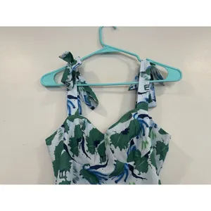 Cider Floral Multicolor Blue Green Dress Tie Strap Small S NEW thumbnail 3