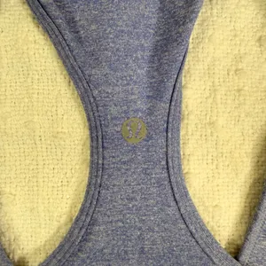 Lululemon Heathered Purple Blue Quarter‎ Zip Racerback Athletic Tank Top Womens thumbnail 3
