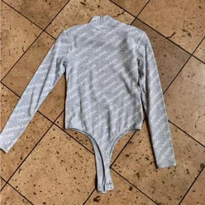 🌸Calvin Klein Grey Logo-Print Long Sleeve Bodysuit thumbnail 3