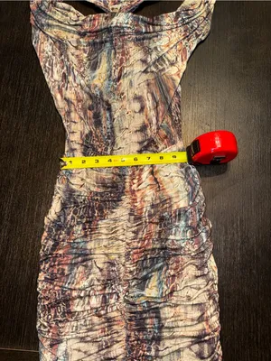Ruched Snake Print Open Back Bodycon Mini Dress Y2K Going Out Size P/S thumbnail 6