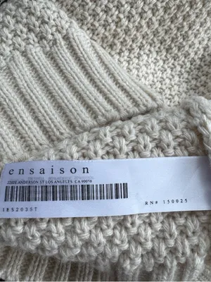 En Saison Cable Knit Sweater Vest Wool Blend Cream Small thumbnail 4