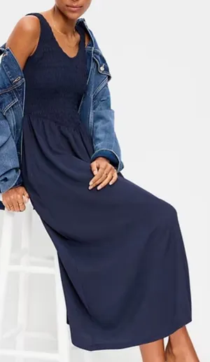 Old Navy Fit & Flare Lightweight Smocked-Bodice Midi Dress thumbnail 2