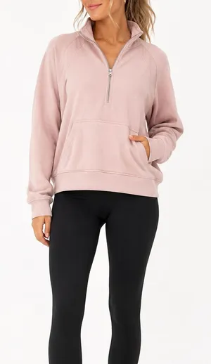 GAP Size Medium Ballet Pink 1/4 Zip Pullover Sweatshirt thumbnail 1