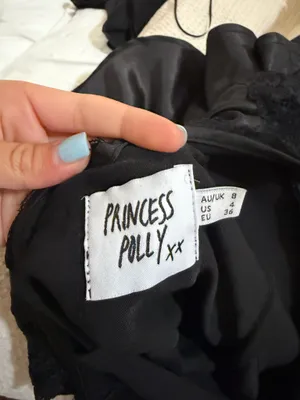 Princess Polly Black Satin Mini Dress thumbnail 3