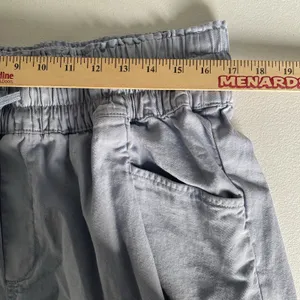 Aerie Pleated Relaxed Fit Shorts Drawstring 100% Cotton Blue Women's Size Large thumbnail 7