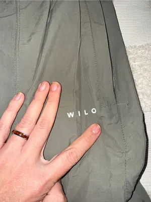 Wilo the Label‎ women's parachute jogger pants in an olive green color small thumbnail 3