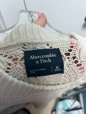 Abercrombie Men’s Tan Crocheted Sweater thumbnail 3