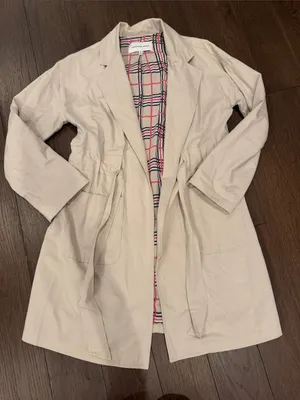 Cupcakes And Cashmere Trench Coat in Khaki/Tan Size Small - C4-097 thumbnail 4
