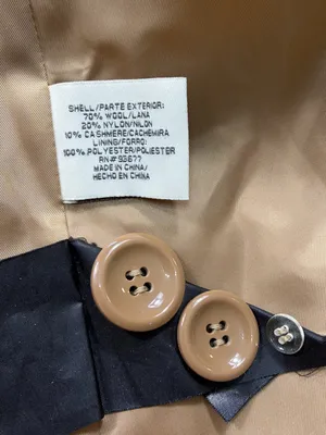 Banana Republic Cashmere and Wool Blend Tan Double-Breasted Pea Coat Size Small thumbnail 7