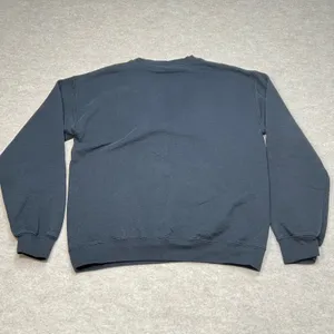 Vintage 90s Y2K Gildan Heavy Blend Howling‎ Wolves Moon Graphic Black Small thumbnail 5