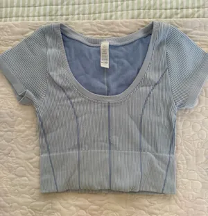 Aerie OFFLINE cropped blue top thumbnail 1