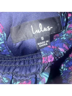 Lulus Evalina Navy Blue Floral Print Mock Neck Midi Dress thumbnail 5