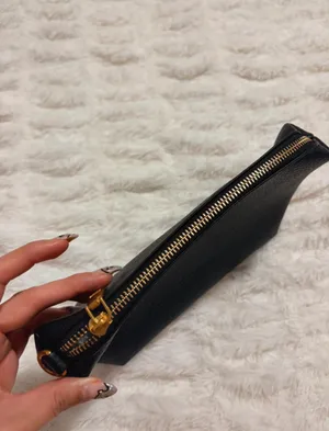 Black pebbled makeup bag thumbnail 2