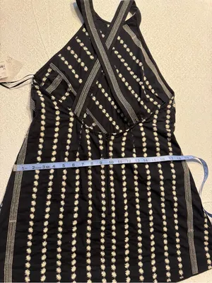 Free People Juni Cotton Black & White Embroidered Flower Pattern Dress NWT M thumbnail 11