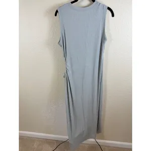 Abercrombie & Fitch Ribbed Sleeveless Maxi Midi Dress Womens Large Cutout Tie thumbnail 4