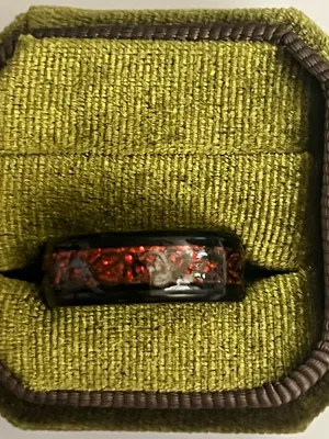 Titanium Steel Red Celtic Design Black Trim Polished 6mm Unisex Band Size 9 thumbnail 2