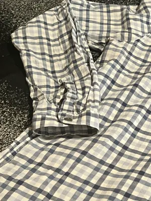 Womens lg The North Face Plaid Long Sleeve Button Down Shirt-blue/white/gray. thumbnail 4