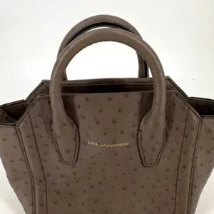 NWT‎ Diane Von Furstenberg Embossed Ostrich Mushroom Satchel Stella mini Bag thumbnail 2