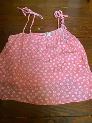 Billabong Pink Floral Daisy Bow Top Sz. M thumbnail 1